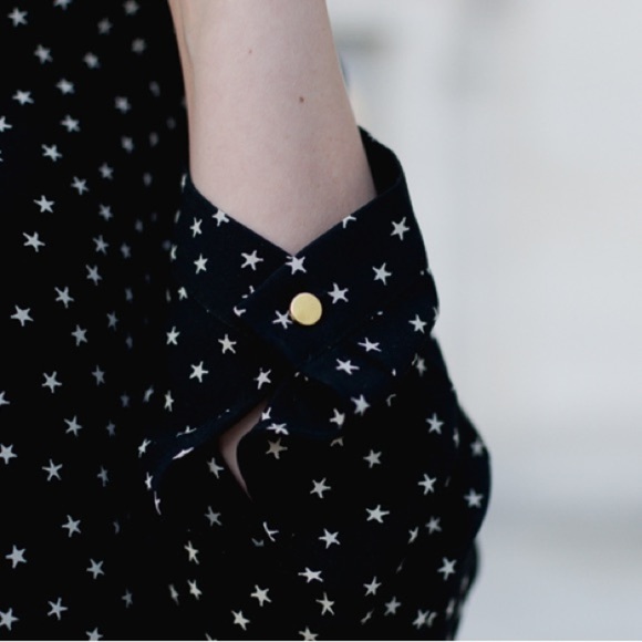 Madewell Star Silk Button Back Dress - Black - Small - Picture 13 of 15